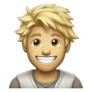 werewolf smiling and saying bye with blond hair sticker