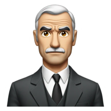 sean connery serious cartoon wearing suit sticker