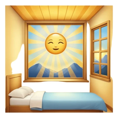 Aesthetic sun rays from window in bedroom sticker
