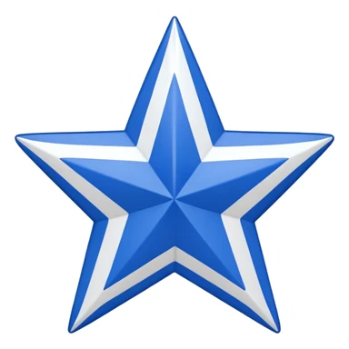 Red background, wide white diagonal stripe top-left to bottom-right, blue five-pointed star centered on the stripe. Clean and symmetrical. sticker