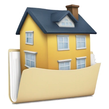 folder with documents with the image of house on it sticker