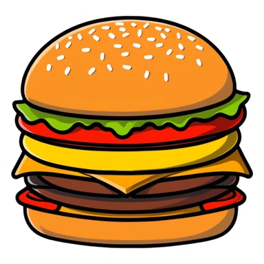 cartoon hamburger sticker