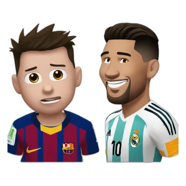 messi cry with ronaldo sticker