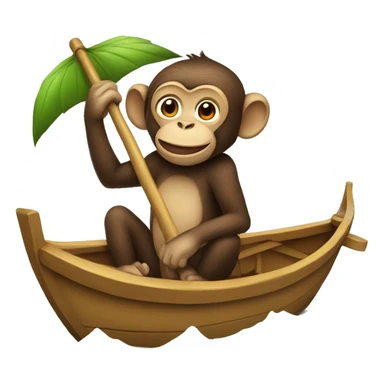 monkey in boat sticker