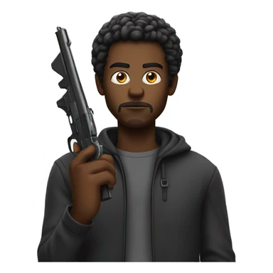 black guy with a gun sticker