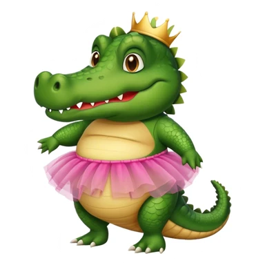 fat alligator with a tutu cute sticker