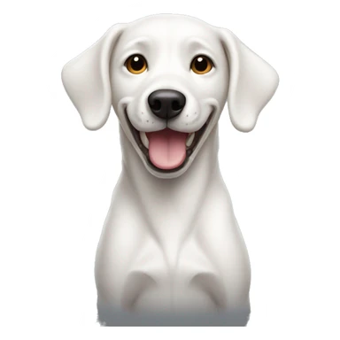 skinny smiling white dog  sticker