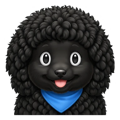 all black double doodle dog no background emoji sticker