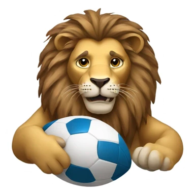 Lion holding a football sticker