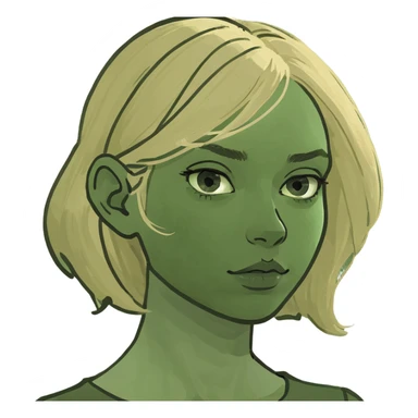 Blonde girl looking to the side sticker