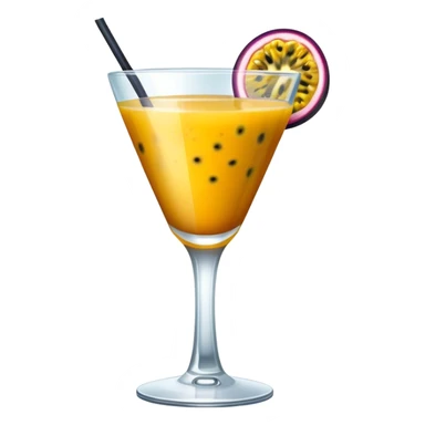 Passionfruit cocktail, half passionfruit in the glass sticker