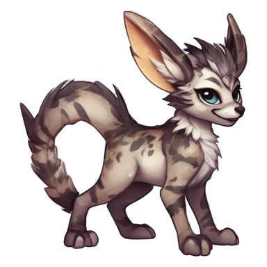 Cool cute Kawaii edgy fantasy shiny chibi animal creature fursona Fionbri vernid by griffsnuff & LiLaiRa & Falvie full bodyal sticker