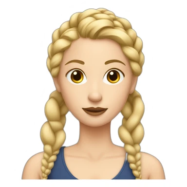dirty blonde lady with a French braid sticker