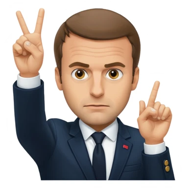 Emmanuel Macron qui fait un doigt d’honneur   sticker
