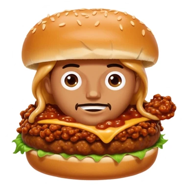 person eating sloppy joe sticker