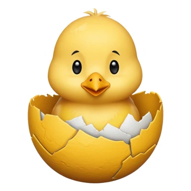 cartoon chick sitting inside a cracked eggshell sticker