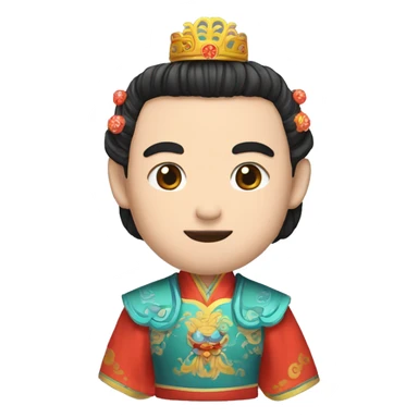 a man character with peking Opera tiara，ancient person chinese sticker