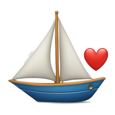 sailboat with heart on sail sticker