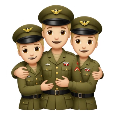 Soldados dando un abrazo de fraternidad sticker