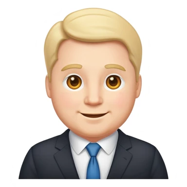 happy plump white man in suit sticker