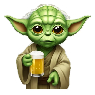 Yoda who drink a beer  sticker