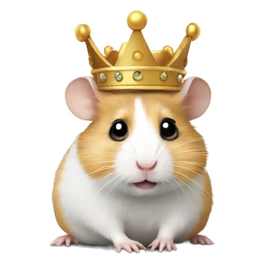 hamster-white with a crown sticker