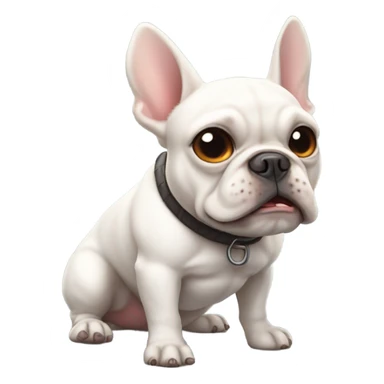 White Frenchie sticker
