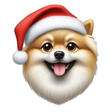 Dog The Finnish Pomeranian wearing Santa’s hat sticker