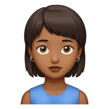 girl with short mullet hair brown  sticker
