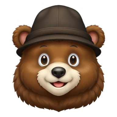 black bear with hat sticker