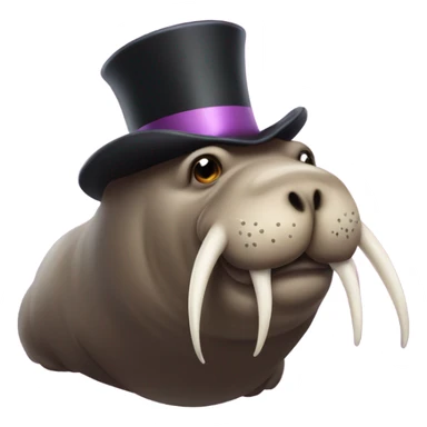 A magical walrus with a tophat sticker