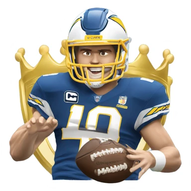 los angeles chargers quarterback justin herbert champion with a crown   sticker