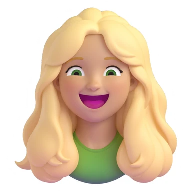 long-haired blonde with swamp eyes, laughing sticker
