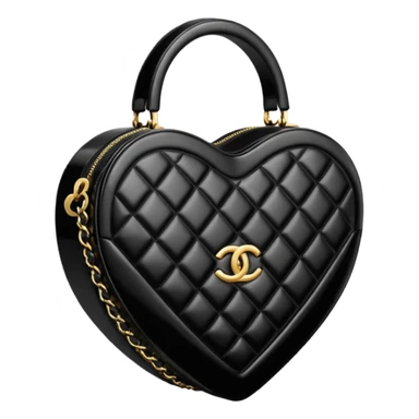 chanel heart shape bag black color bag sticker