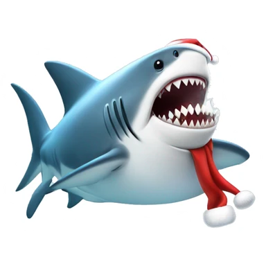 happy Shark with a santa sticker