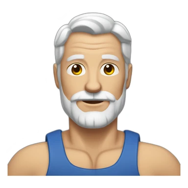 Muscular older white man with short beard brown hair sticker
