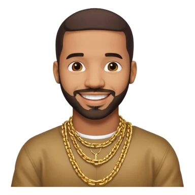Drake with gold chain necklace  sticker