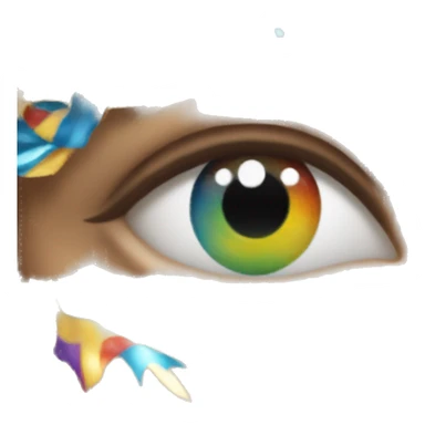 reflection of carnival through an eye sticker