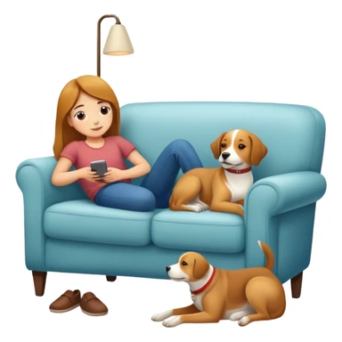 relaxing with dog sticker