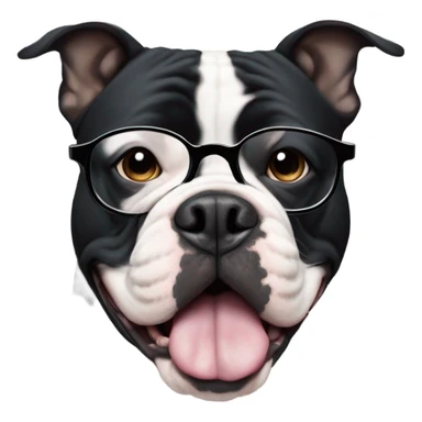 99% Black American Bully with tinted glasses sticker