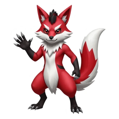 Shiny Red Anthro furry Zangoose-Obstagoon-Hybrid (full body) sticker
