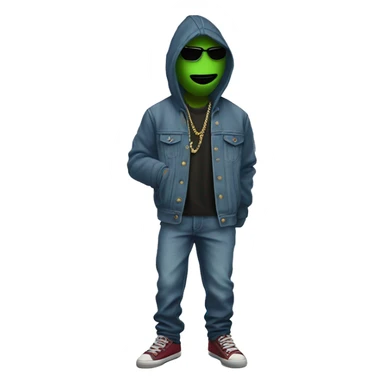 salvia leaf that is a rapper and has gangster clothes the salvia leaf has a face and baggy jeans sticker