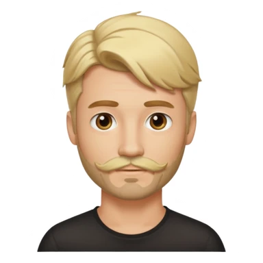 cute blonde guy with mullet and a dark beard with moustache sticker