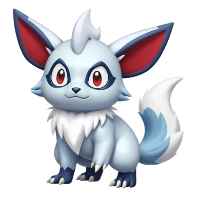 Shiny White Furry Snowy Ice-type Absol-Minccino-Zangoose-Hybrid (Full body) sticker