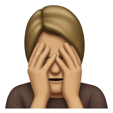 Emoji covering face with hands disappointed  sticker