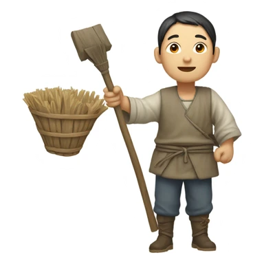 Chinese peasant photorealistic sticker