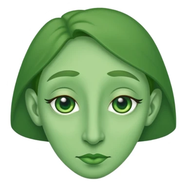 A green head with a green long nose sticker