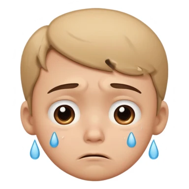 sad boy cartoon face expression sticker