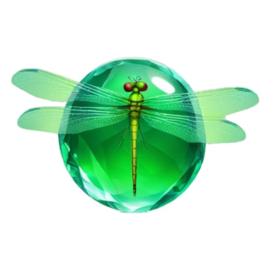 dragonfly inside a green crystal orb sticker