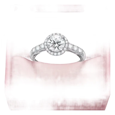 luxury all white diamond ring inside light pink elegance box sticker